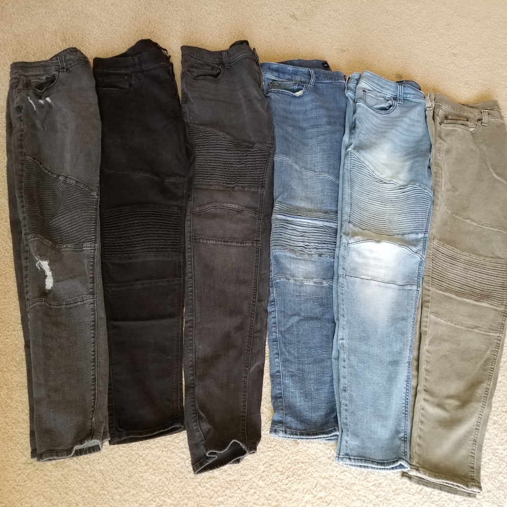 Hollister Mens black stacked skinny jeans (36 waist)